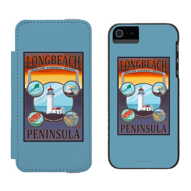 Long Beach, WashingtonTravel Incipio iPhone Geldbeutel-Hülle (Seite an Seite)