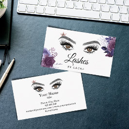 Long Beautiful Lashes Eyes Brows Vintage Blumen Visitenkarte