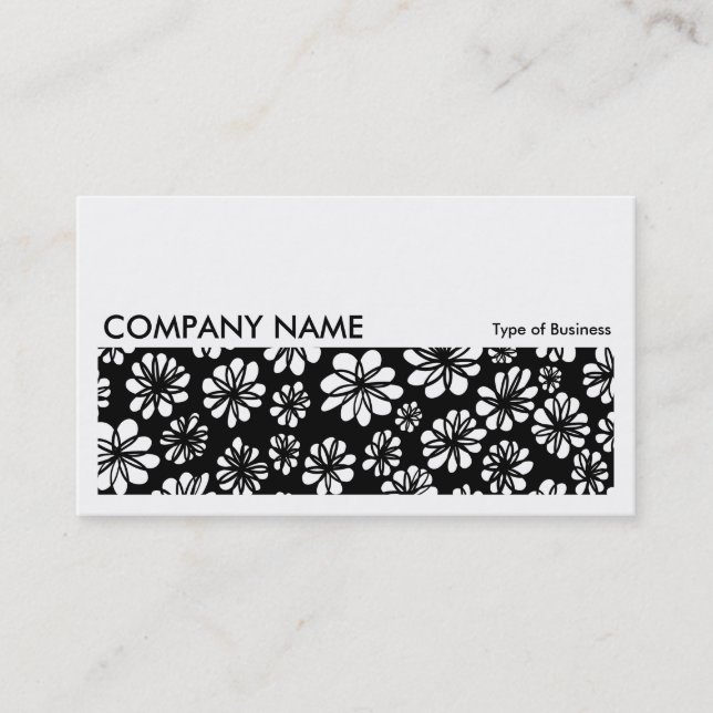Long Bild 061 - B&W Floral Visitenkarte (Vorderseite)