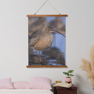 Long Billed Curlew Wandteppich Mit Holzrahmen
