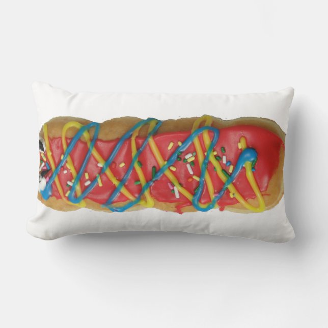 Long Bismark Doughnut Donut Snack Food Lendenkissen (Vorderseite)