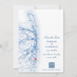 Long Branch New Jersey Karte Elegant QR