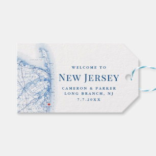 Long Branch New Jersey Karte Elegant Wedding Favor Geschenkanhänger