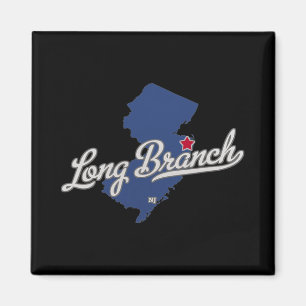 Long Branch New Jersey Nj Karte  Magnet
