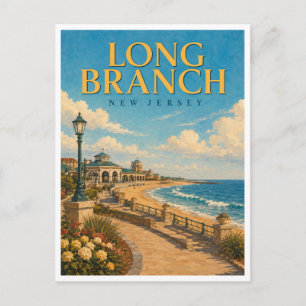 Long Branch New Jersey Promenade GeoSaga Postkarte