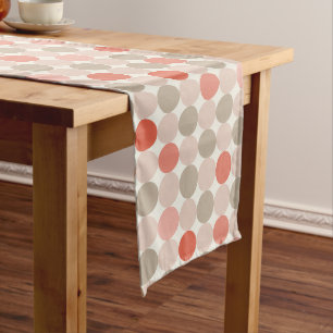 Long Chemin de table géométrique rouge rose moka
