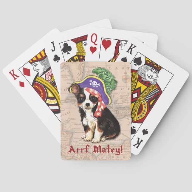 Long Coat Chihuahua Pirate Spielkarten (Rückseite)