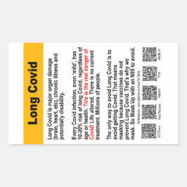 Long Covid Info Papier Aufkleber