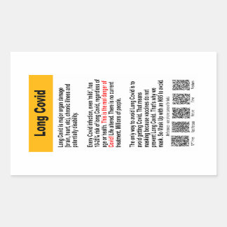Long Covid Info Papier Aufkleber