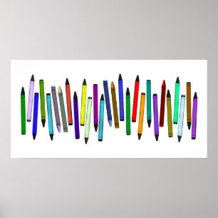 Long Crayons Poster