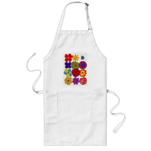 Long De Chickie de tablier fleurs longtemps - (Devant)