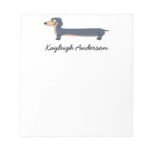 Long Dog - Dackel 5.5" x 6" Notepad - 40 Seiten Notizblock
