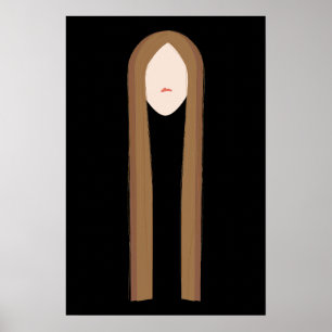 Long Hair Art Minimalistisches modernes Portrait Poster