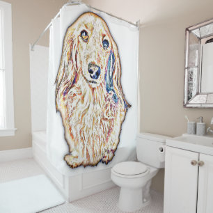 Long Hair Dackel gibt Niedliche Dackel Dackel Dog  Duschvorhang