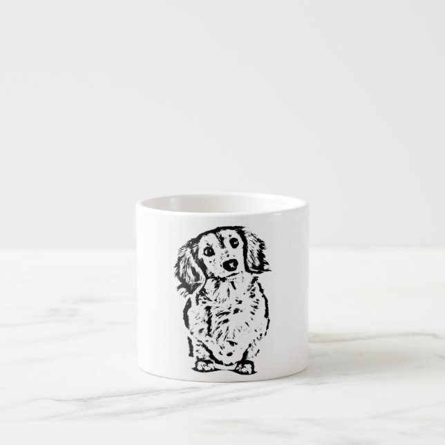 Long Hair Dackel Lover Geschenk Dackel Mama Vater  Espressotasse (Vorderseite)
