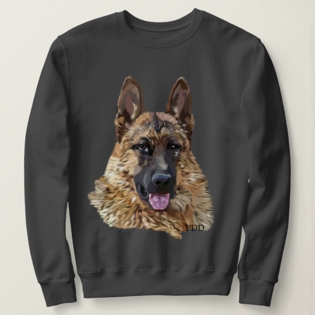 Long Hair German Shepherd Dog Sweatshirt (Design vorne)