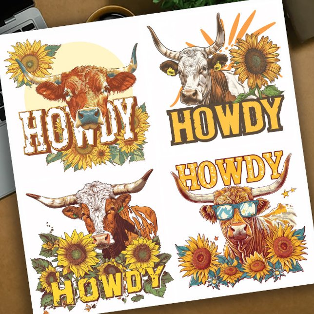Long Horn Howdy Aufkleber (Von Creator hochgeladen)