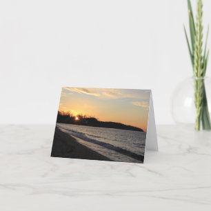 Long Island Beach Sunset Note Card Dankeskarte