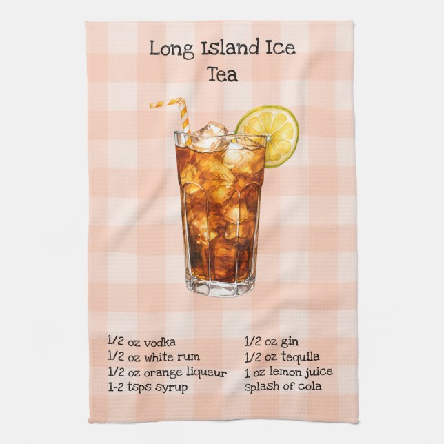 Long Island Ice Tea Bar Towel Geschirrtuch (Vertikal)