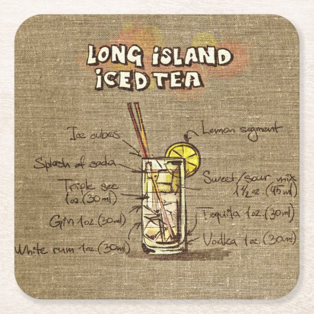 Long Island Ice Tea Illustration Untersetzer (Vorderseite)