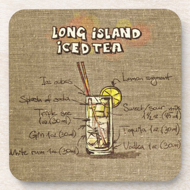 Long Island Ice Tee Cocktail Drink Untersetzer (Vorderseite)