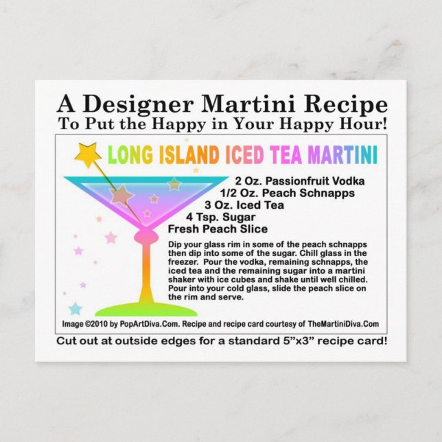 Long Island Iced Teatro Martini Recia Postkarte (Vorderseite)