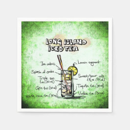 Long Island Iced Tee Barkeeper Drink Recipe Serviette