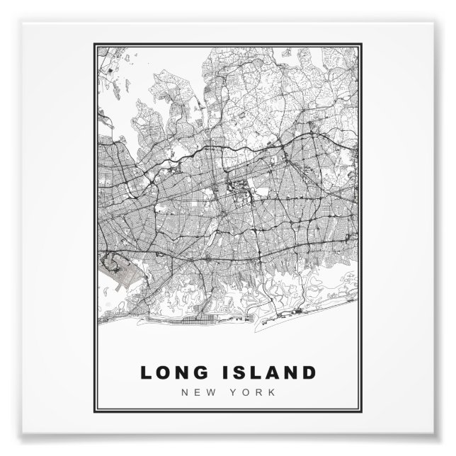 Long Island Map Fotodruck (Vorne)