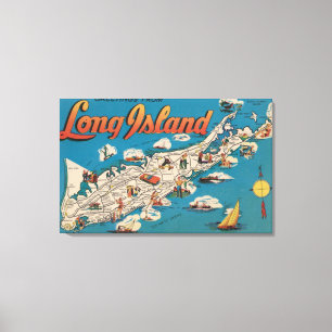 Long Island, New York - Grüße von Leinwanddruck
