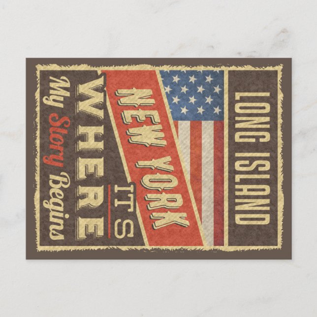 Long Island New York Postkarte (Vorderseite)