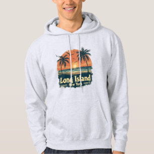 Long Island New York Retro Beach Vibes Hoodie