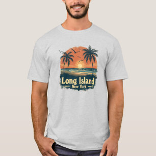 Long Island New York Retro Beach Vibes T-Shirt