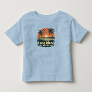 Long Island New York Retro-Strand-Vibes Kleinkind T-shirt