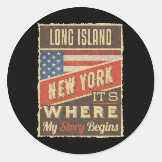 Long Island New York Runder Aufkleber