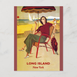Long Island New York Vintage Reise Postkarte