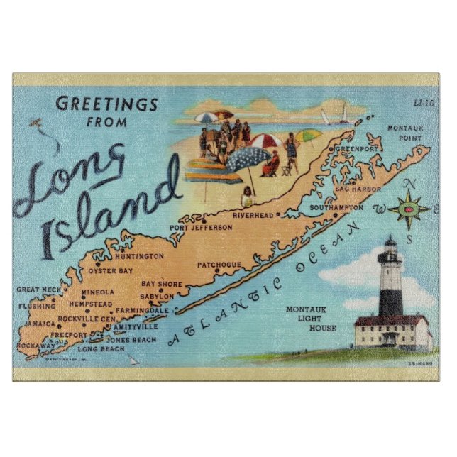 Long Island NY 15x11 Cutting Board Schneidebrett (Vorderseite)
