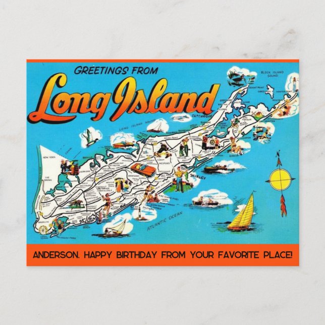 Long Island, NY Anlass Postkarte (Vorderseite)