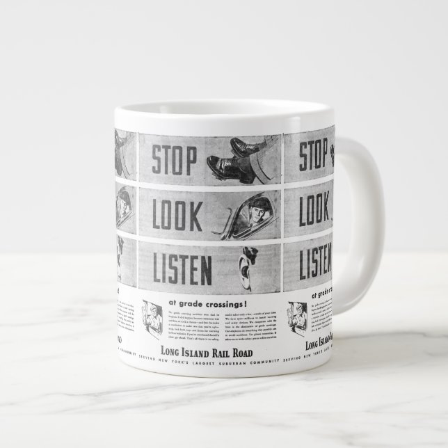 Long Island Railway Safety Jumbo-Tasse (Vorderseite Rechts)
