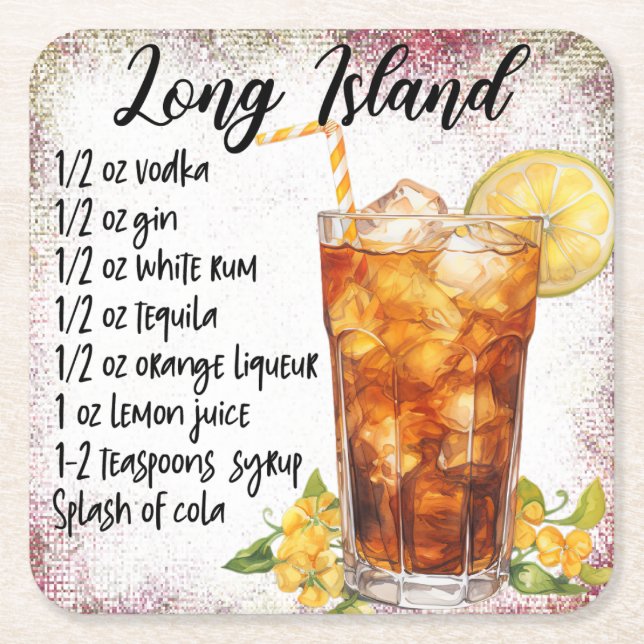 Long Island Rechteckiger Pappuntersetzer (Vorderseite)