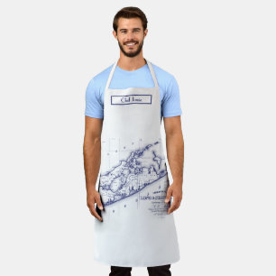 Long Island The Hamptons Karte Marineblau Schürze