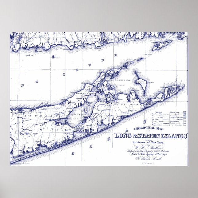 Long Island The Hamptons Karte VC Poster (Vorne)