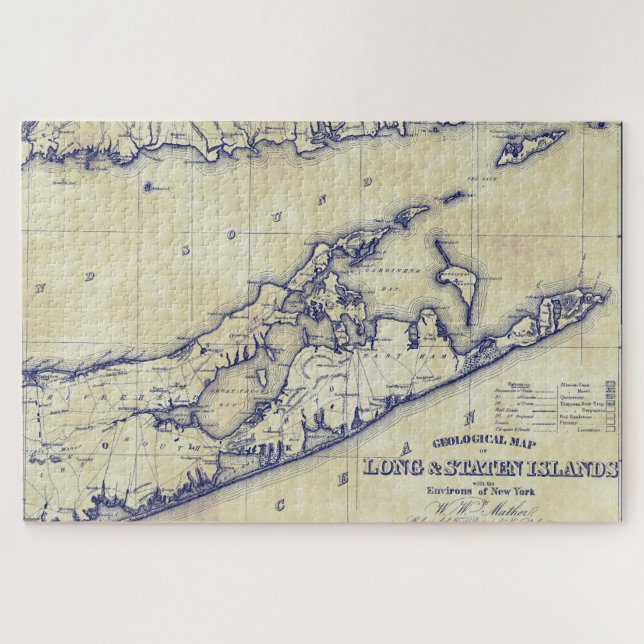 Long Island The Hamptons Map Distressed (Horizontal)