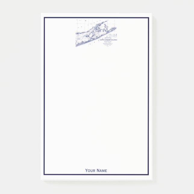 Long Island The Hamptons Map Post-it Klebezettel (Vorderseite)