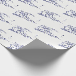 Long Island The Hamptons Map VC Geschenkpapier