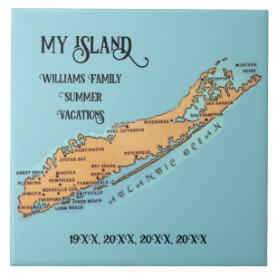 Long Island - Urlaubserinnerung Keramikfliese