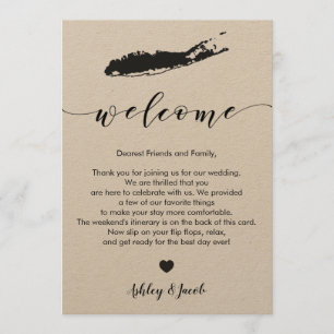 Long Island Wedding Welcome Letter & Itinerary Programm