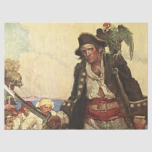 „Long John Silver“ Piratenkunst von Louis Rhead Seidenpapier