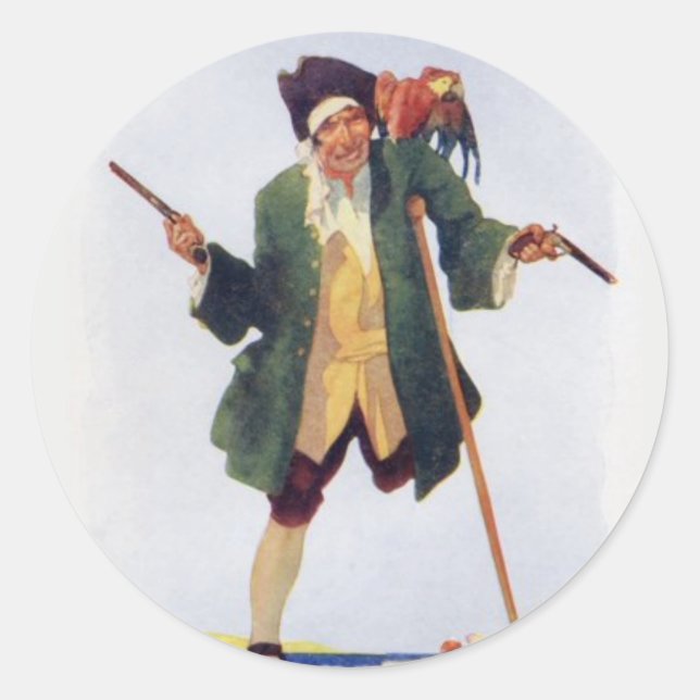 Long John Silver - Schatzinsel Runder Aufkleber (Vorderseite)
