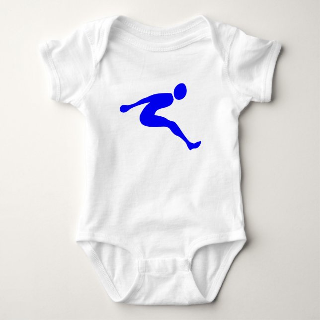 Long Jump - Blau Baby Strampler (Vorderseite)