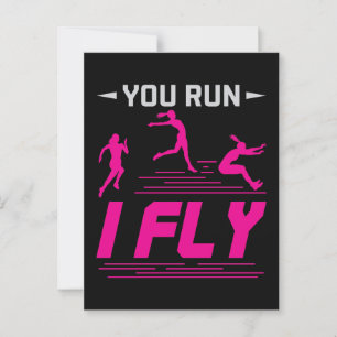 Long Jump Jumper Frauen, die du führst I Fly Postkarte